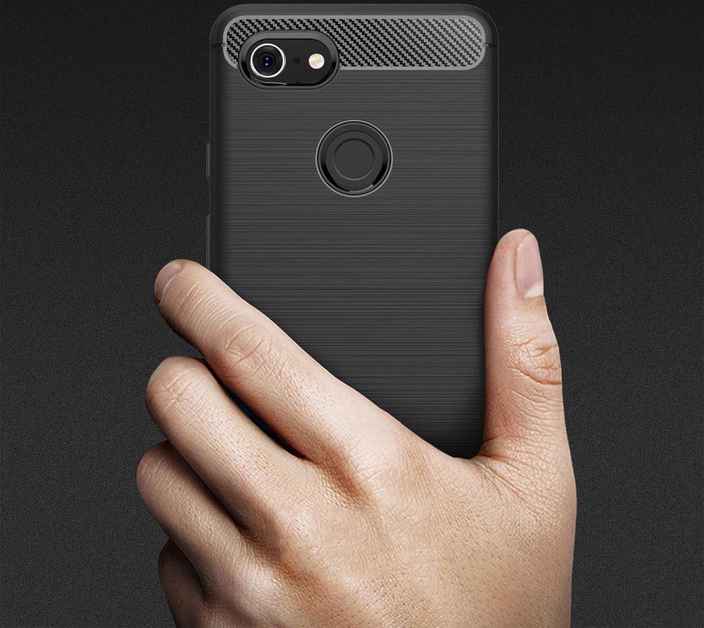 Google Pixel 3 XL Geborsteld TPU Hoesje Grijs afbeelding 6