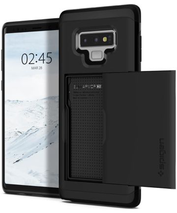 Spigen Slim Armor Card Holder Case Samsung Galaxy Note 9 Black Hoesjes