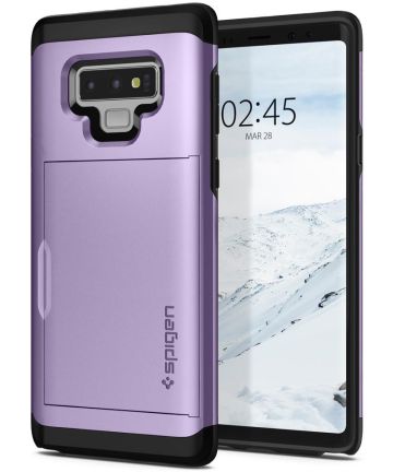 Spigen Slim Armor Card Holder Case Samsung Galaxy Note 9 Lavender Hoesjes