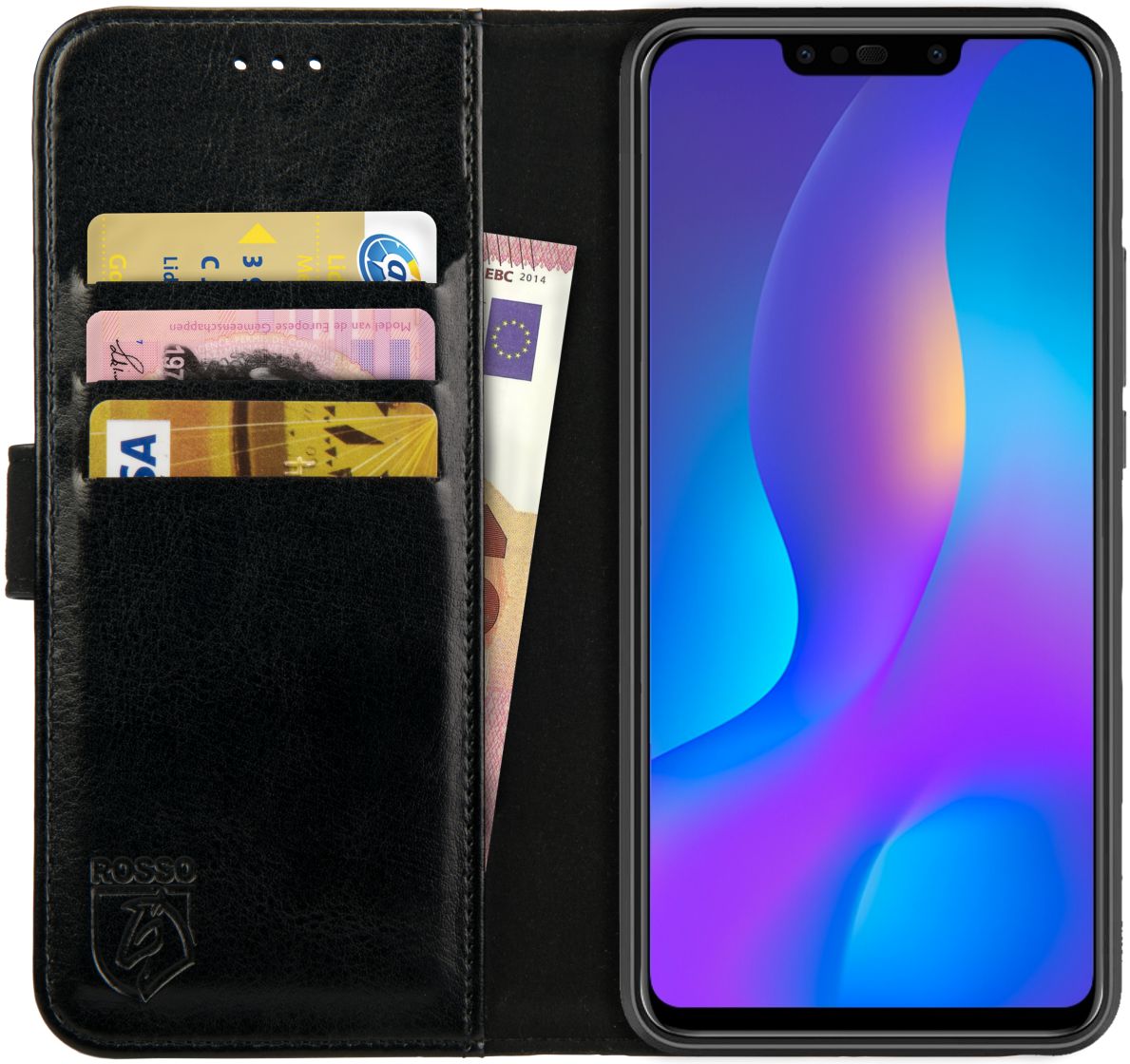 Rosso Element Huawei P Smart Plus Hoesje Book Cover Zwart afbeelding 1