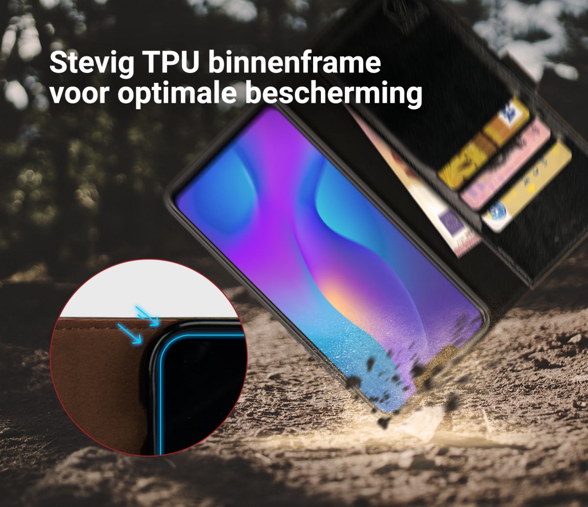 Rosso Element Huawei P Smart Plus Hoesje Book Cover Zwart afbeelding 6