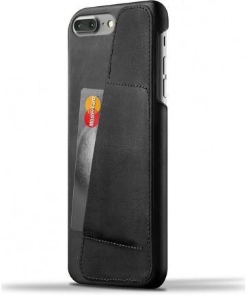 Mujjo Lederen Wallet Case Apple iPhone 7 Plus / 8 Plus Zwart Hoesjes