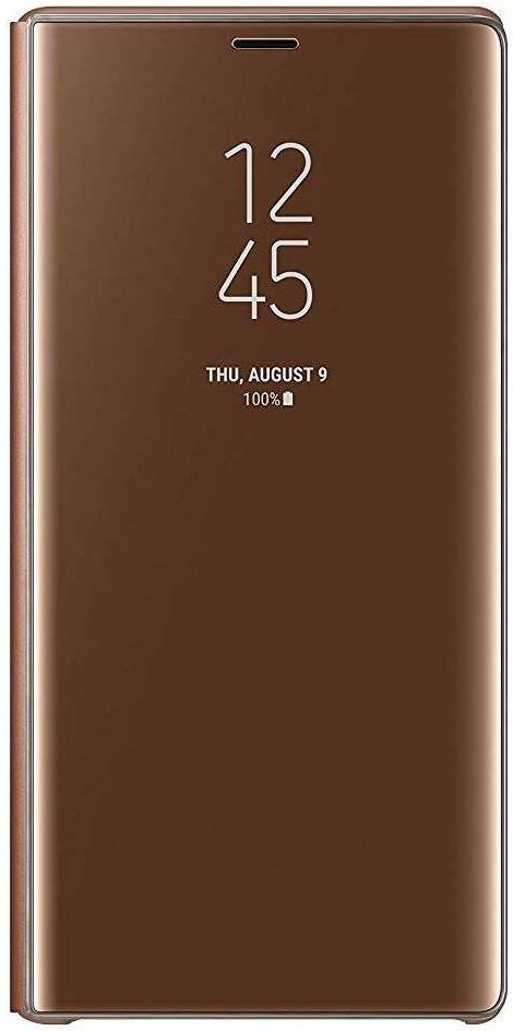 Samsung Galaxy Note 9 Clear View Flip Case Bruin afbeelding 1