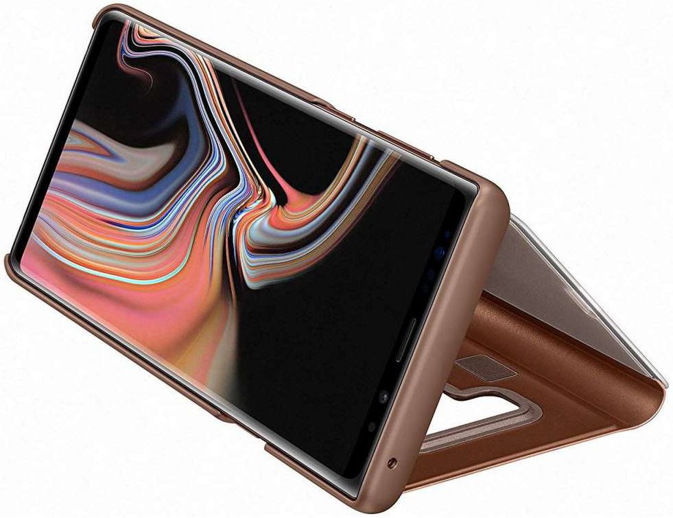 Samsung Galaxy Note 9 Clear View Flip Case Bruin afbeelding 3
