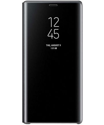 Samsung Galaxy Note 9 Clear View Flip Case Zwart Hoesjes