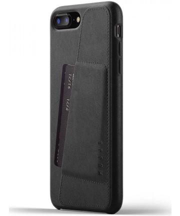 Mujjo Full Leather Wallet Case Apple iPhone 7 Plus / 8 Plus Zwart Hoesjes