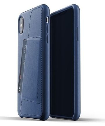 Mujjo Lederen Wallet Case Apple iPhone X Blauw Hoesjes