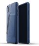 Mujjo Lederen Wallet Case Apple iPhone X Blauw