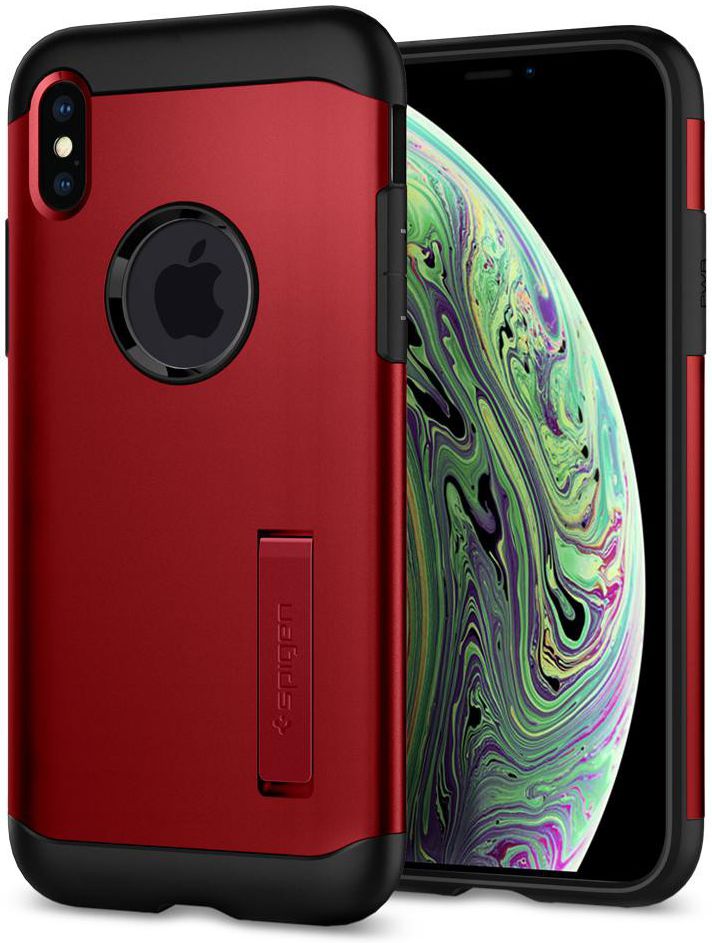 Spigen Slim Armor Apple iPhone XS Hoesje Merlot Red afbeelding 1