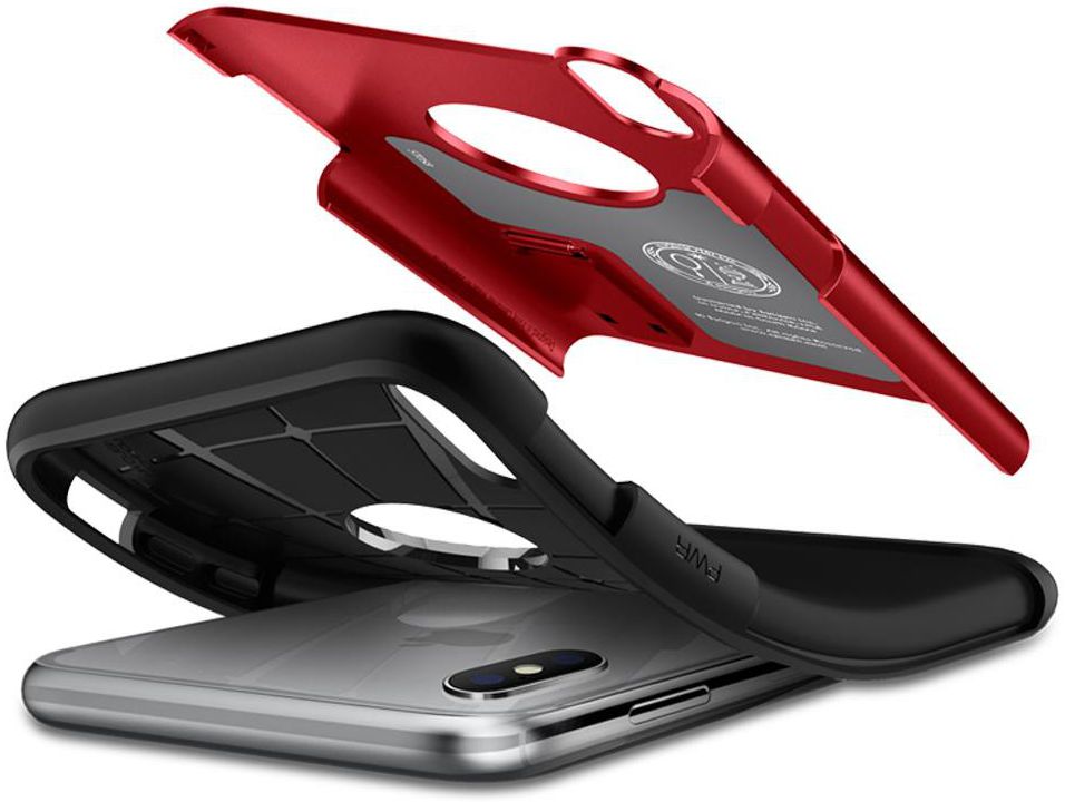Spigen Slim Armor Apple iPhone XS Hoesje Merlot Red afbeelding 4