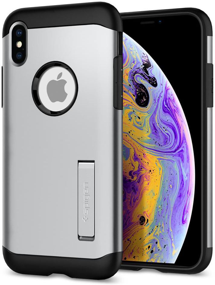 Spigen Slim Armor Apple iPhone XS Hoesje Satin Silver afbeelding 1