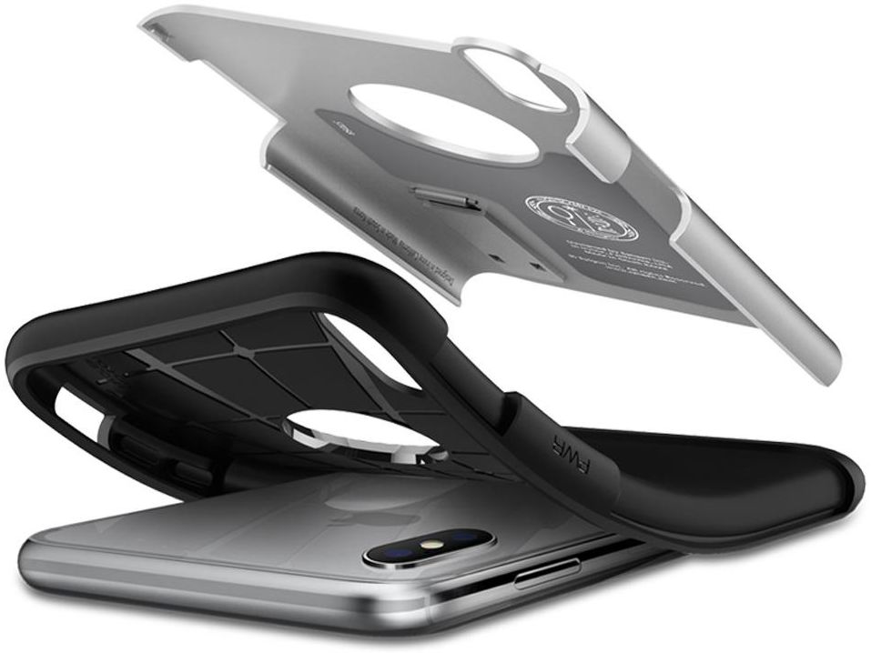 Spigen Slim Armor Apple iPhone XS Hoesje Satin Silver afbeelding 4