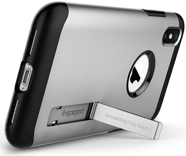 Spigen Slim Armor Apple iPhone XS Hoesje Satin Silver afbeelding 6