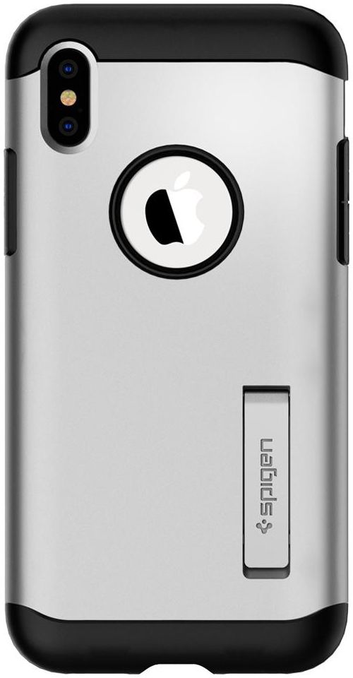 Spigen Slim Armor Apple iPhone XS Hoesje Satin Silver afbeelding 7