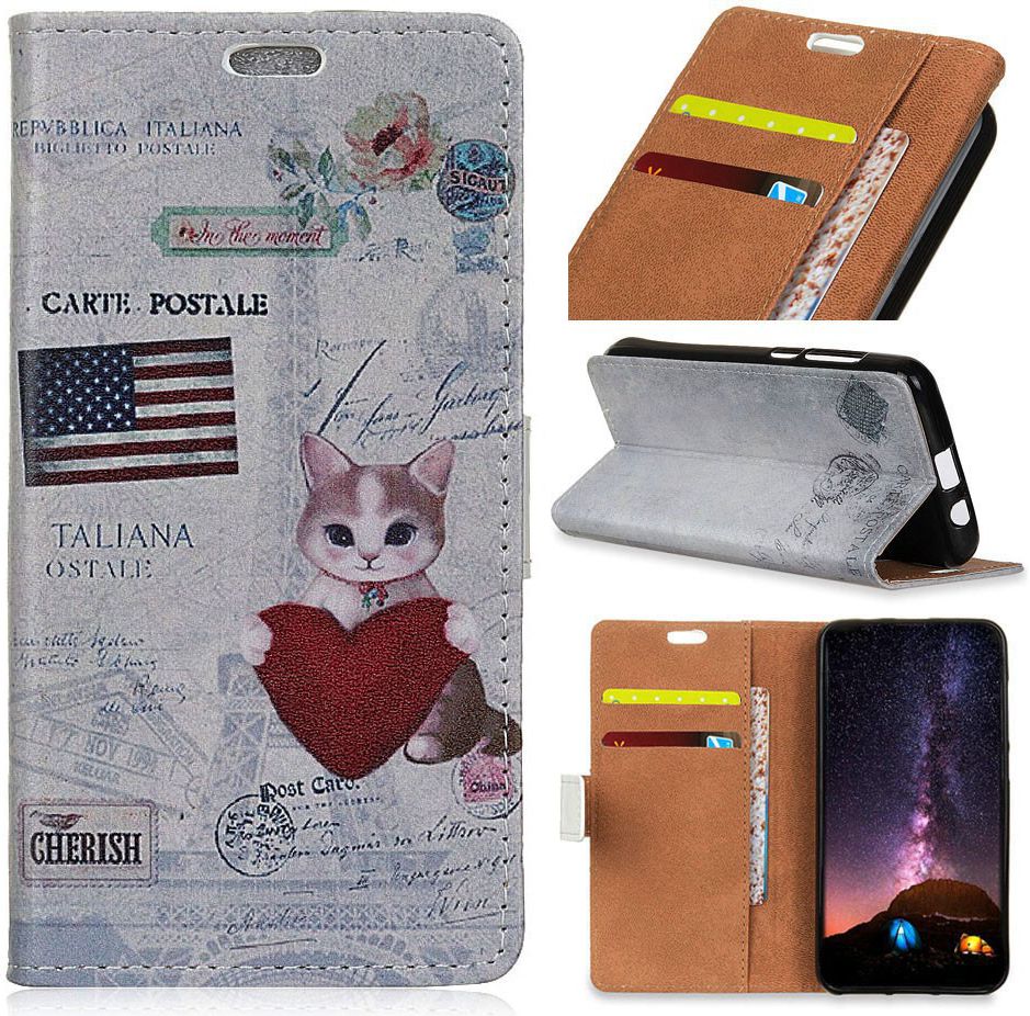 Huawei P Smart Plus Portemonnee Hoesje met Kat Print afbeelding 10