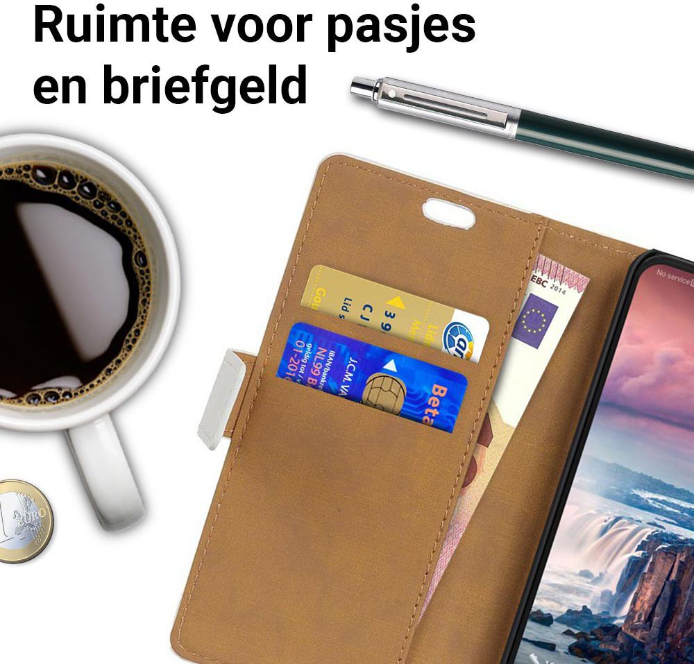 Huawei P Smart Plus Portemonnee Hoesje met Boom Print Blauw afbeelding 3