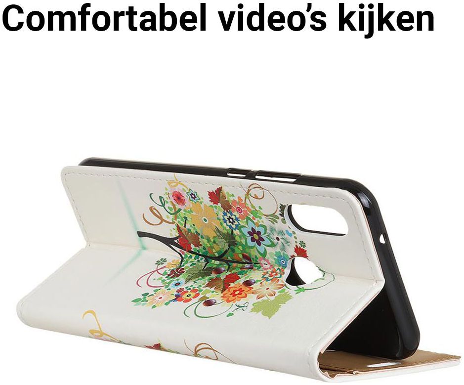 Huawei P Smart Plus Portemonnee Hoesje met Boom Print Groen afbeelding 6
