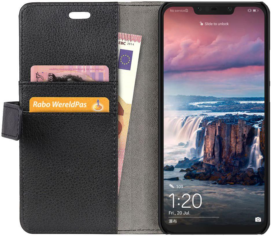 Huawei P Smart Plus Hoesje met Kaarthouder Zwart afbeelding 1