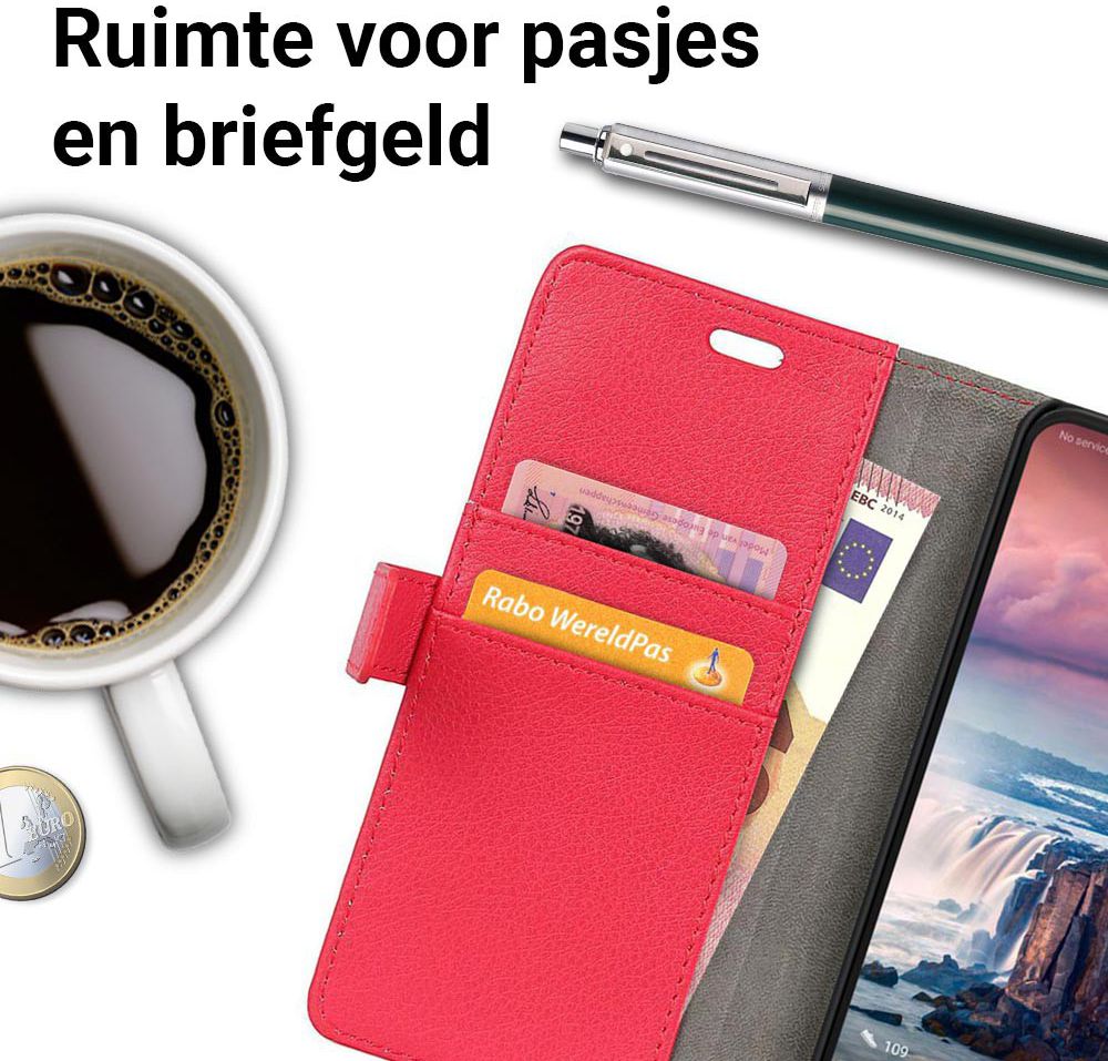 Huawei P Smart Plus Hoesje met Kaarthouder Rood afbeelding 3
