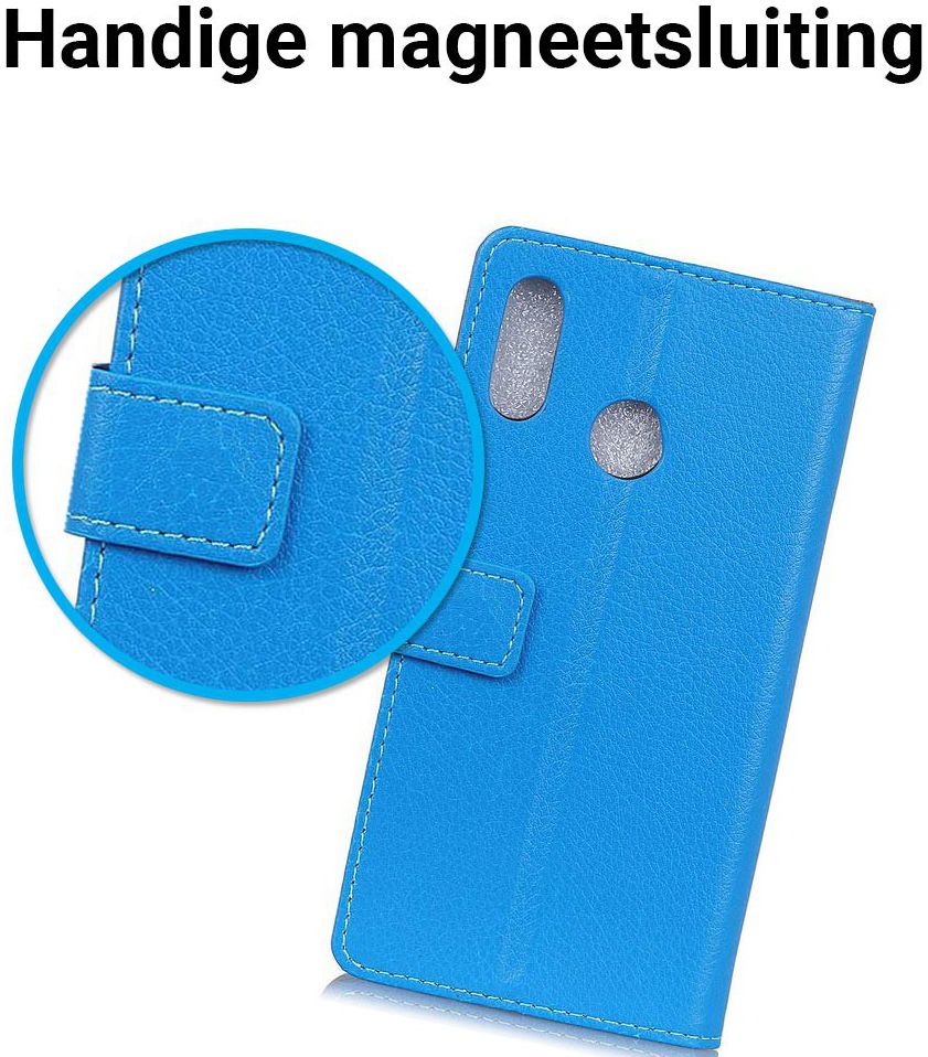 Huawei P Smart Plus Hoesje met Kaarthouder Blauw afbeelding 5