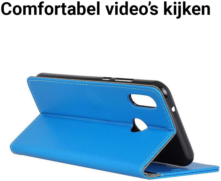 Huawei P Smart Plus Hoesje met Kaarthouder Blauw afbeelding 6