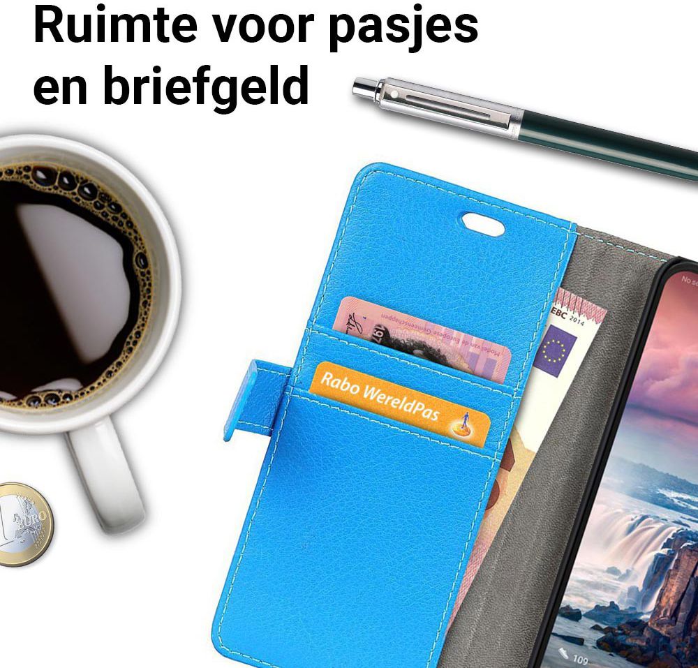 Huawei P Smart Plus Hoesje met Kaarthouder Blauw afbeelding 3
