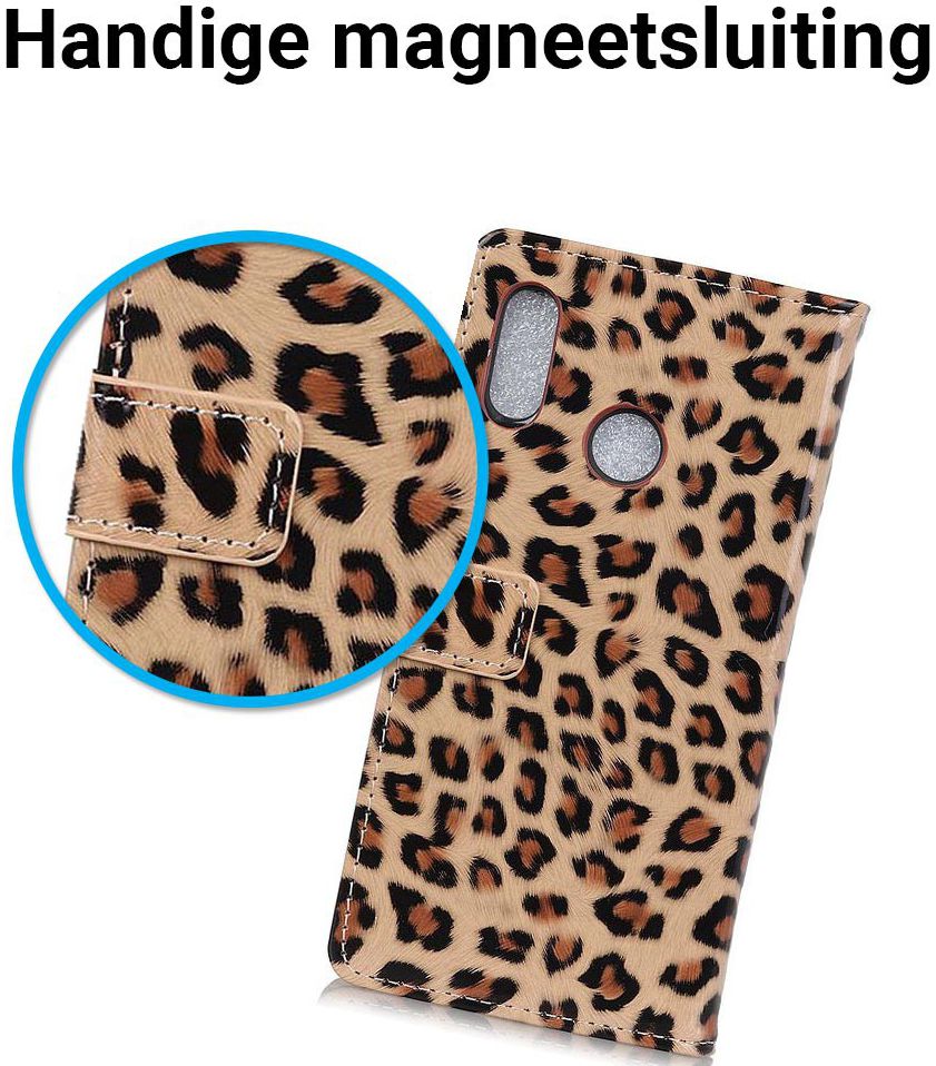 Huawei P Smart Plus Portemonnee Hoesje met Luipaard Print afbeelding 5