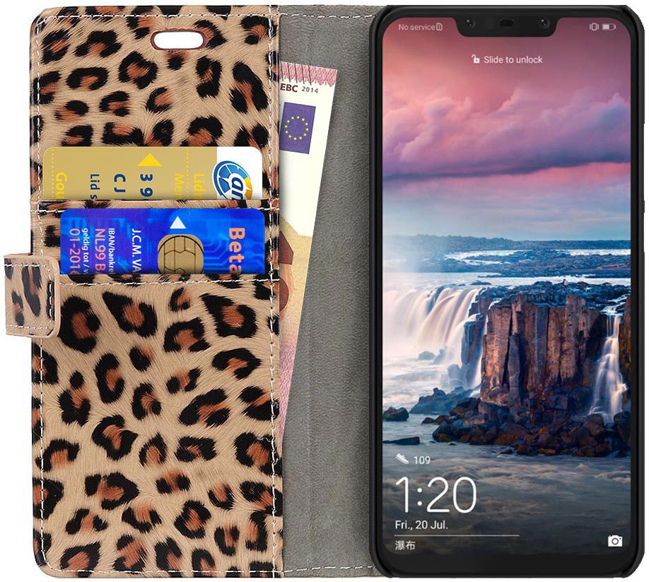 Huawei P Smart Plus Portemonnee Hoesje met Luipaard Print afbeelding 2
