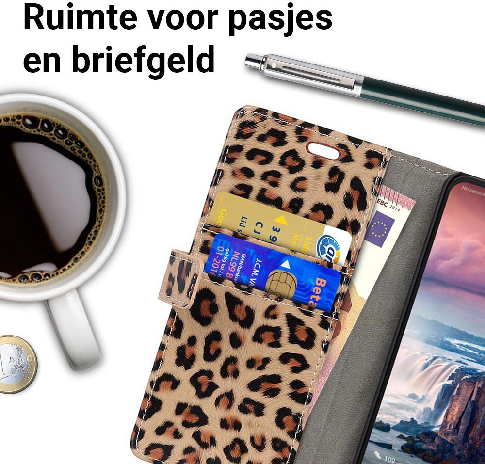 Huawei P Smart Plus Portemonnee Hoesje met Luipaard Print afbeelding 3