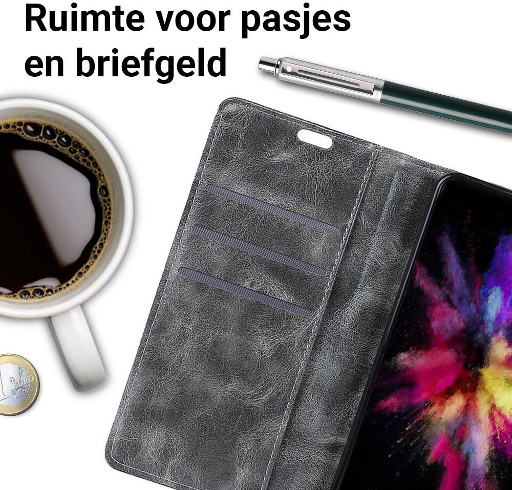 Huawei P Smart Plus Portemonnee Hoesje Grijs afbeelding 3