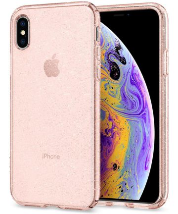 Spigen Liquid Crystal Apple iPhone XS Hoesje Glitter Rose Quartz Hoesjes