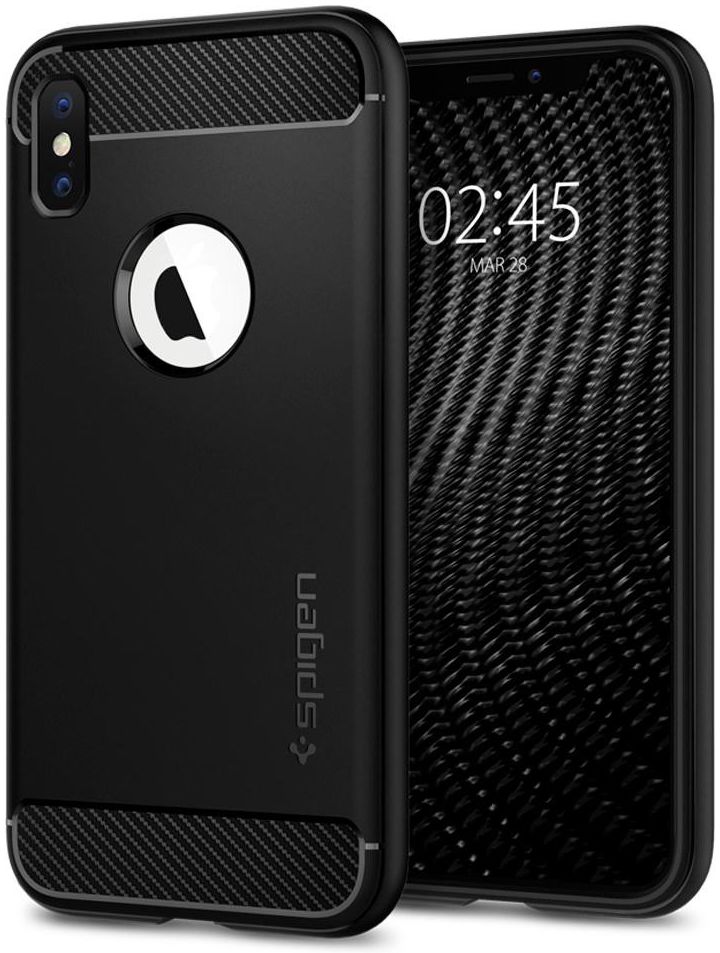 Spigen Rugged Armor Apple iPhone XS Matte Black afbeelding 1