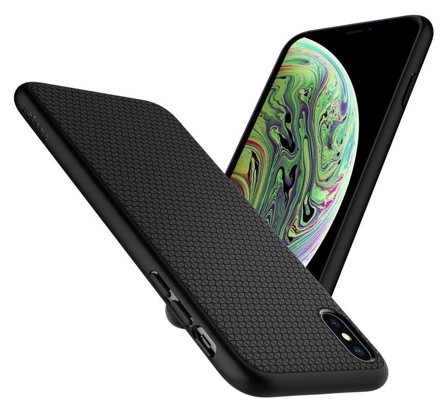 Spigen Liquid Air Apple iPhone XS Hoesje Back Cover Matte Zwart afbeelding 8