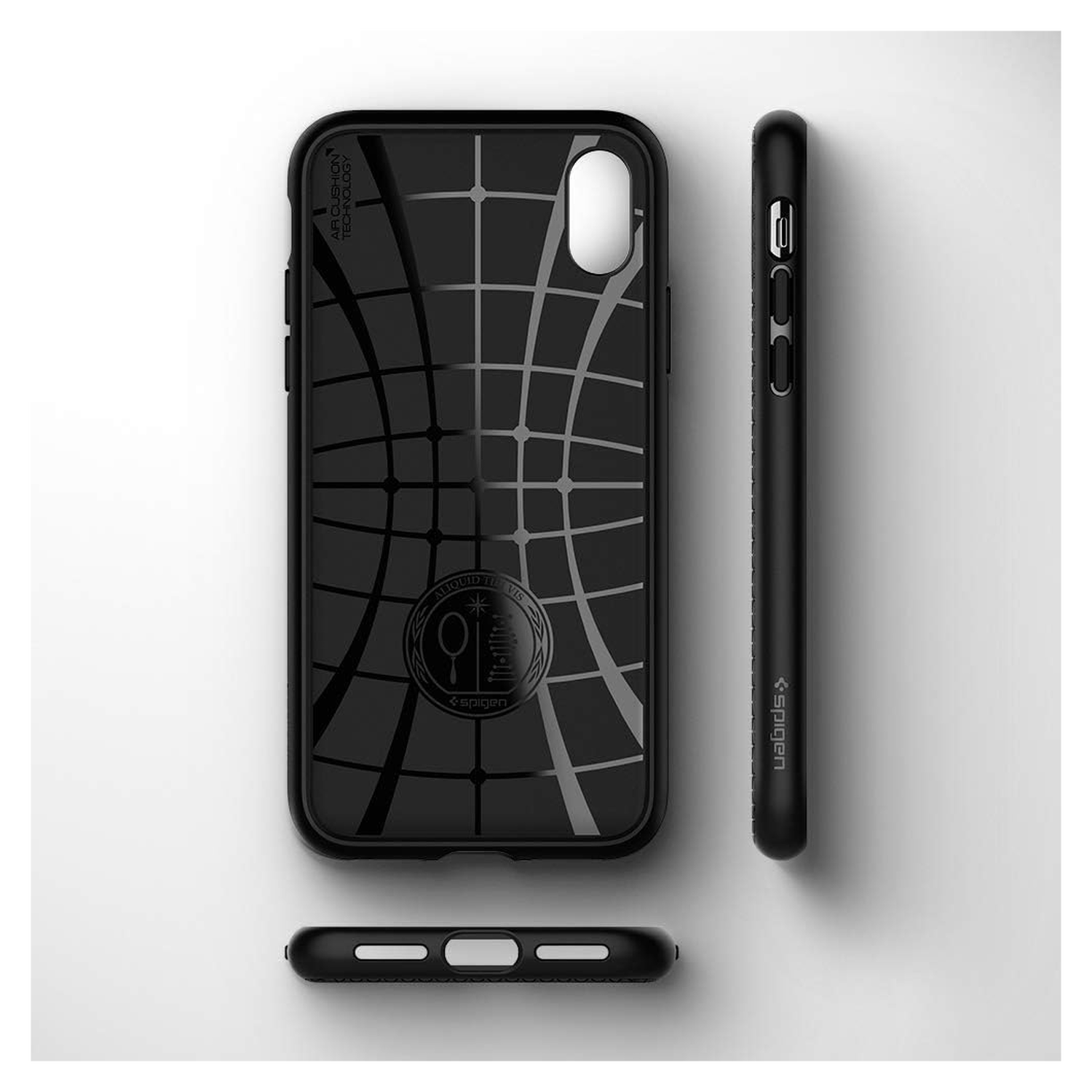 Spigen Liquid Air Apple iPhone XS Hoesje Back Cover Matte Zwart afbeelding 9