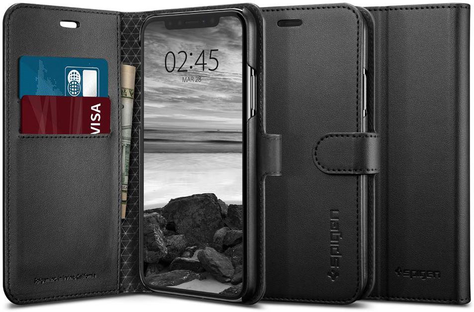 Spigen Wallet S Flip Case Apple iPhone XS Black afbeelding 4