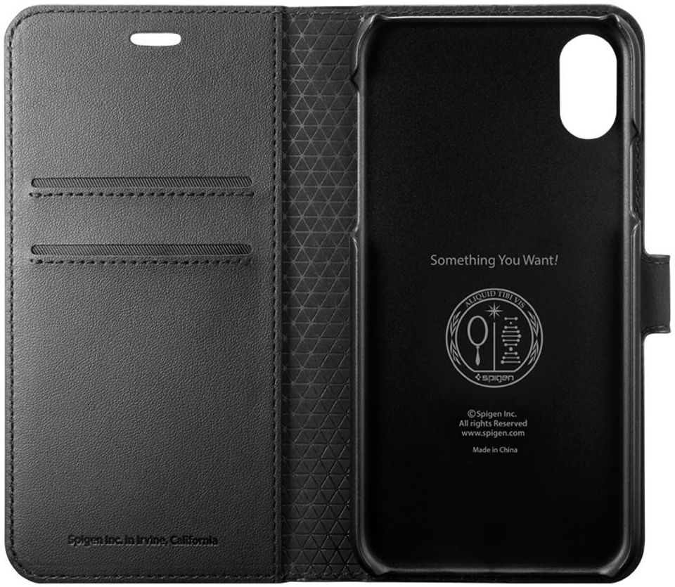 Spigen Wallet S Flip Case Apple iPhone XS Black afbeelding 8
