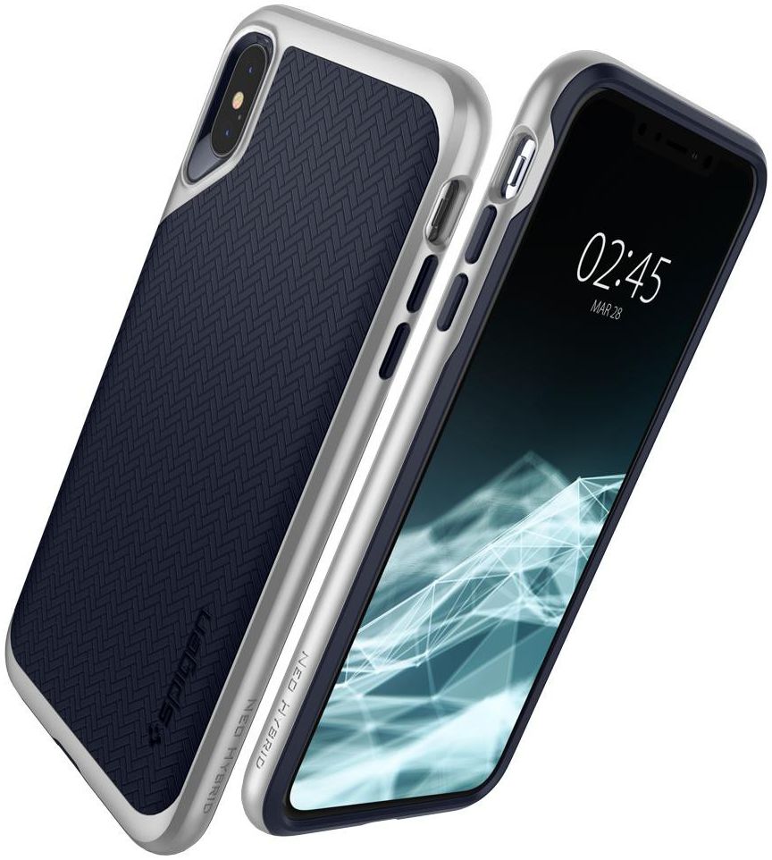 Spigen Neo Hybrid Hoesje Apple iPhone XS Satin Silver afbeelding 2