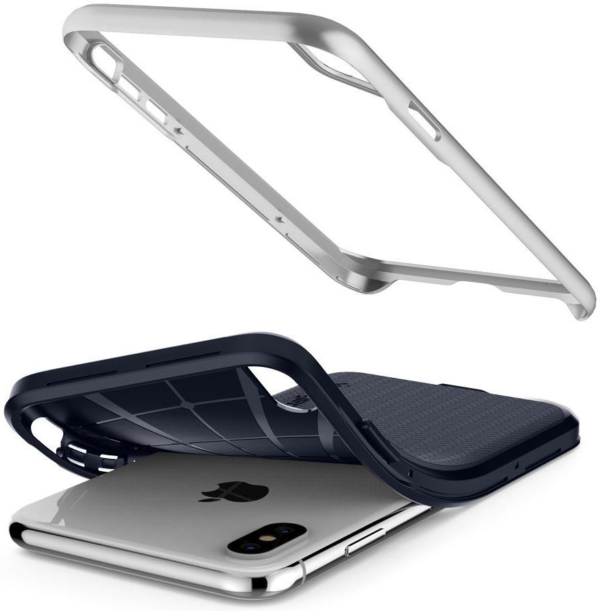 Spigen Neo Hybrid Hoesje Apple iPhone XS Satin Silver afbeelding 4