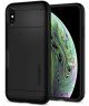 Spigen Slim Armor Card Holder Case Apple iPhone XS Hoesje Zwart