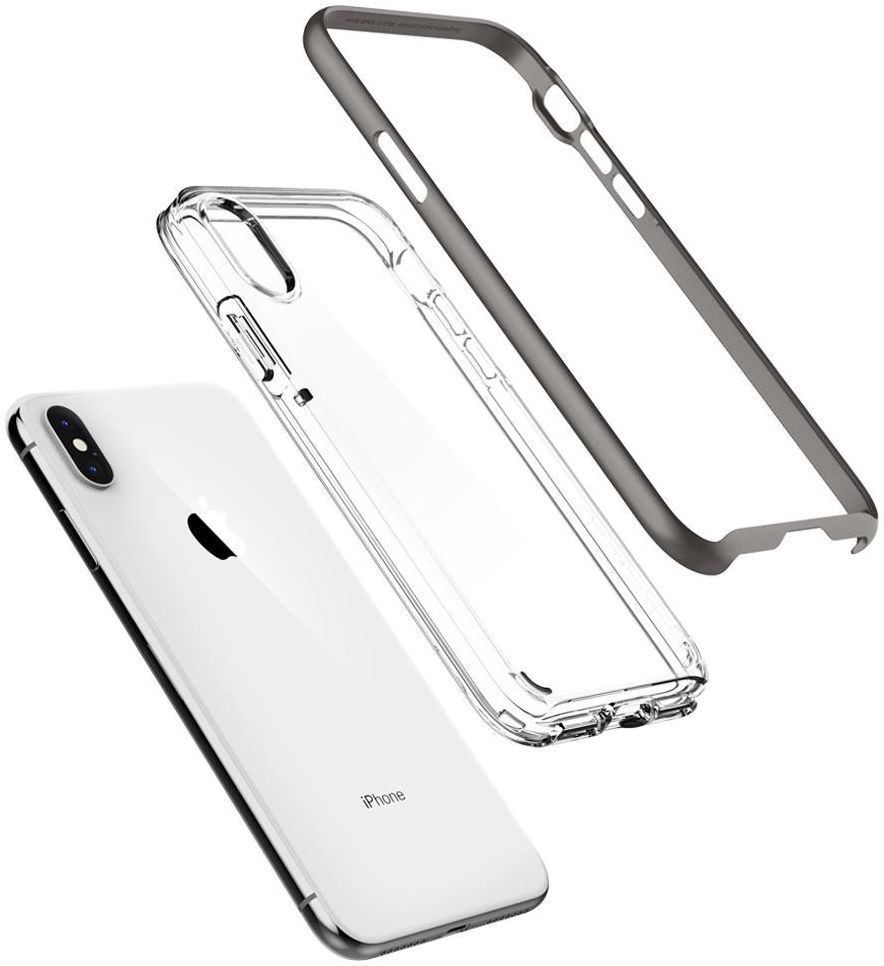 Spigen Neo Hybrid Crystal Case iPhone XS Gunmetal afbeelding 2