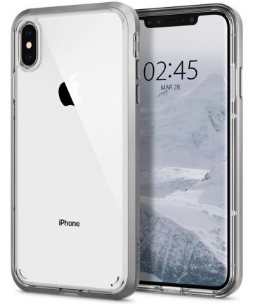 Spigen Neo Hybrid Crystal Case iPhone XS Satin Silver Hoesjes
