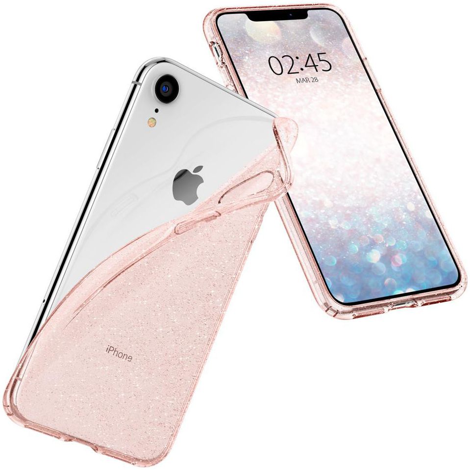 Spigen Liquid Crystal Apple iPhone XR Hoesje Crystal Glitter Rose afbeelding 2
