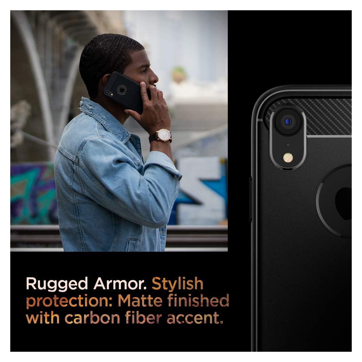 Spigen Rugged Armor Apple iPhone XR Hoesje Matte Black afbeelding 6