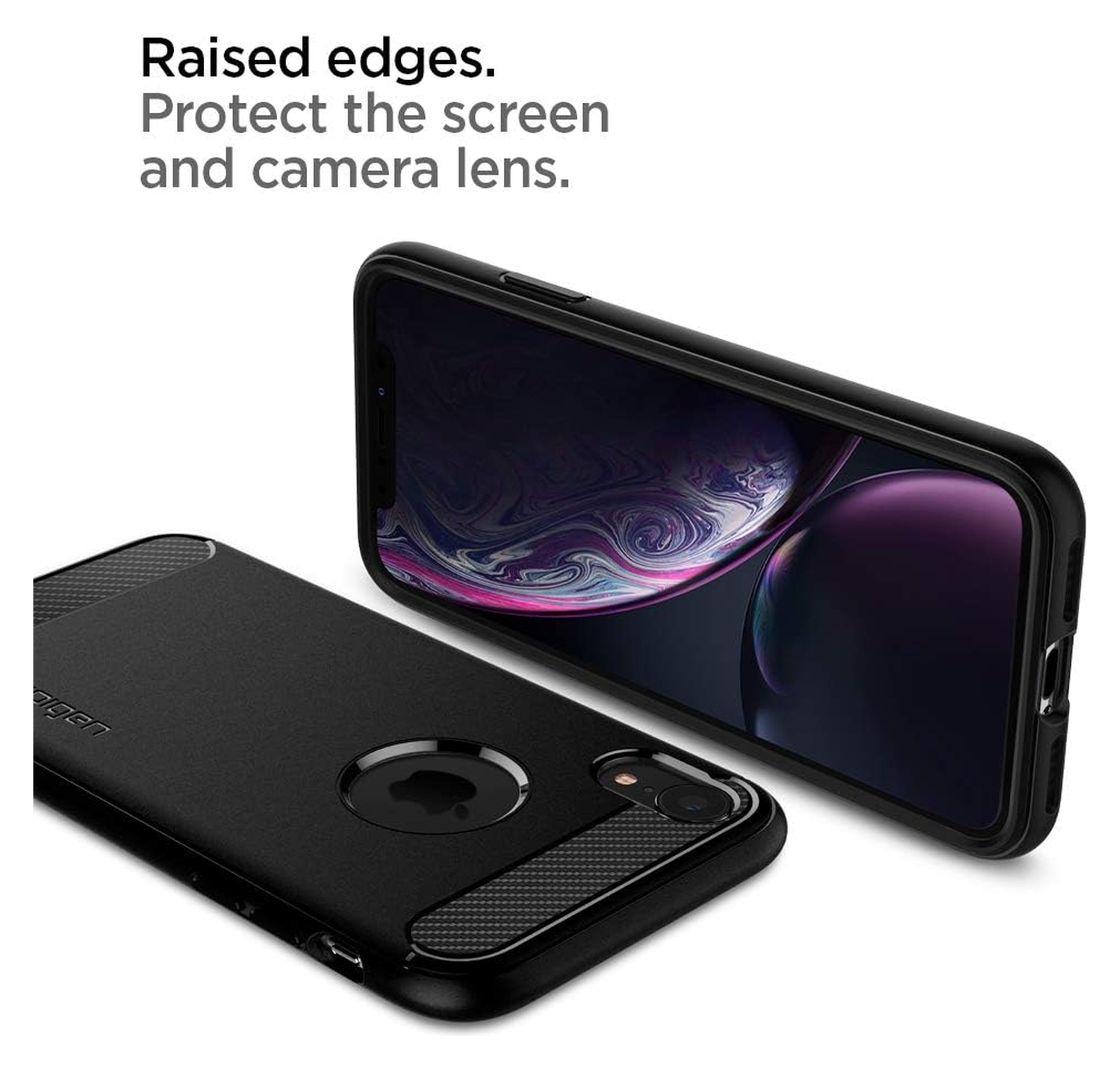 Spigen Rugged Armor Apple iPhone XR Hoesje Matte Black afbeelding 8
