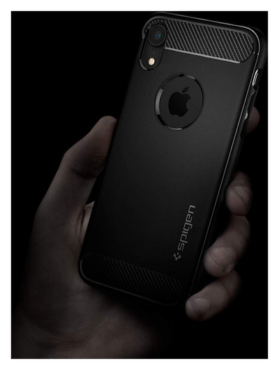 Spigen Rugged Armor Apple iPhone XR Hoesje Matte Black afbeelding 4