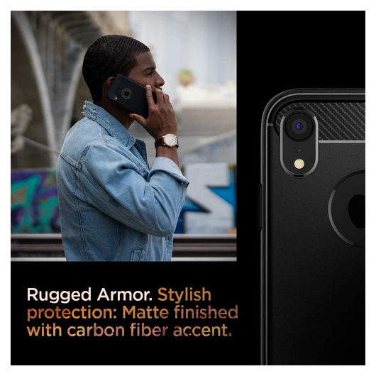 Spigen Rugged Armor Apple iPhone XR Hoesje Matte Black afbeelding 6