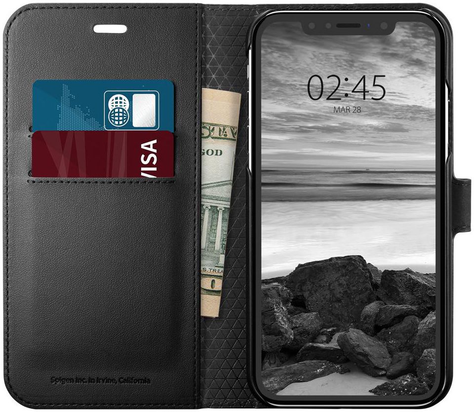 Spigen Wallet S Book Case Apple iPhone XR Zwart afbeelding 1