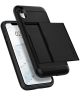Spigen Slim Armor Card Holder Case Apple iPhone XR Hoesje Zwart