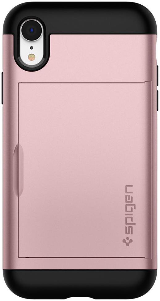 Spigen Slim Armor Card Holder Case Apple iPhone XR Rose Gold afbeelding 5