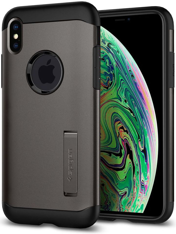 Spigen Slim Armor Hoesje Apple iPhone XS Max Gunmetal afbeelding 1